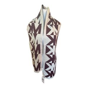 Michael Kors Women scarf, white and burgundy, NWT